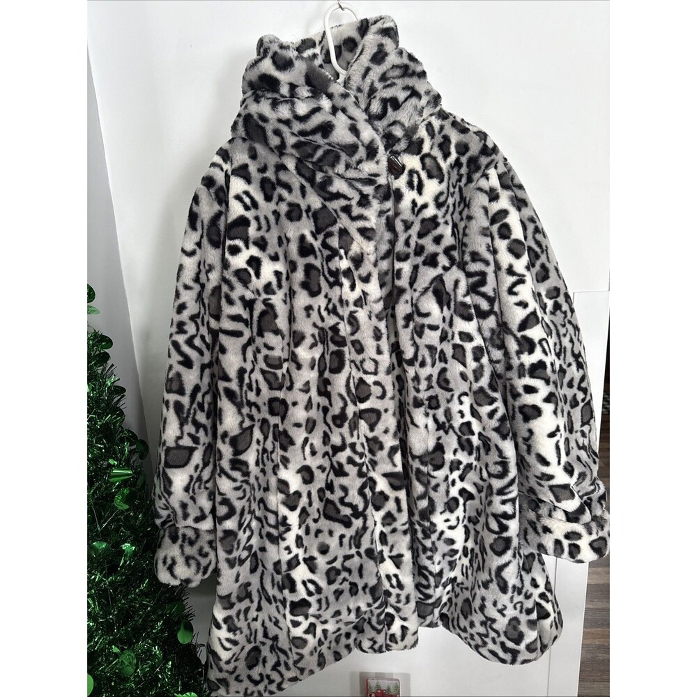 Dennis Basso Animal Print Reversible Coat